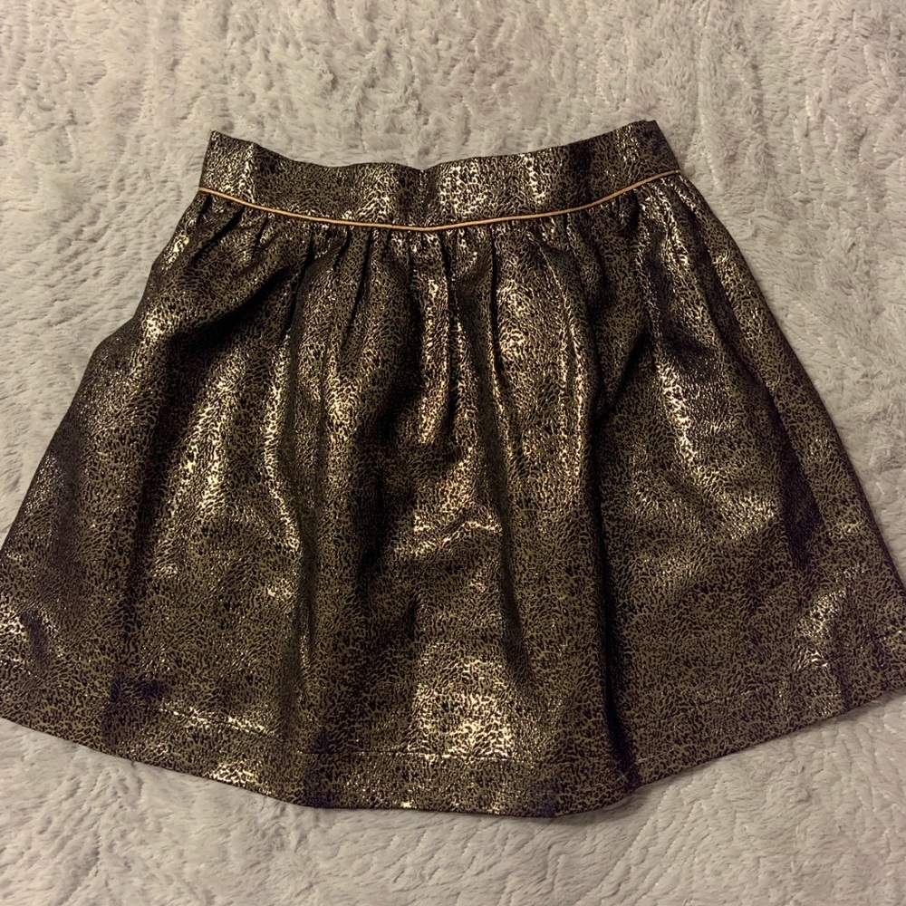Gold leopard print skater skirt